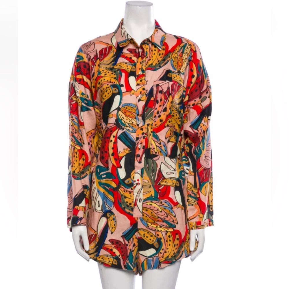 Farm Rio Shirt Romper Cachos de Tucanos Size Small